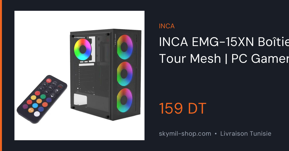 INCA EMG-15XN EMPOSA - Boîtier PC Midi Tower Gaming Noir