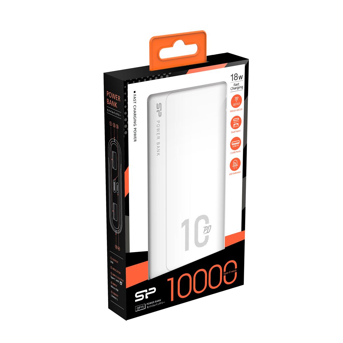 Silicon Power QP15, 10000mAh,Global,White