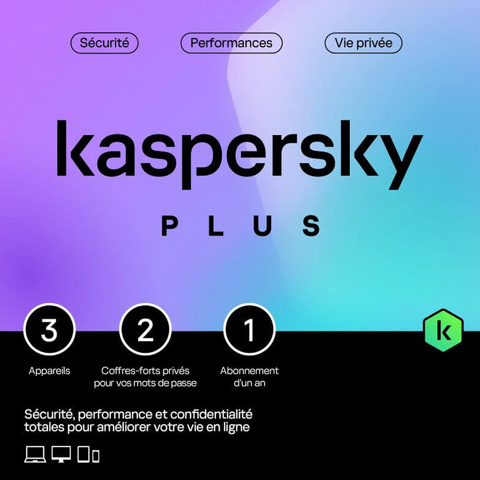 Kaspersky Plus Antivirus 3 Postes 1 An | Licence Officielle