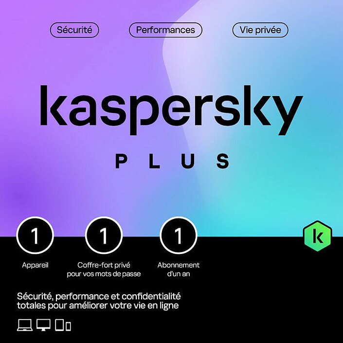 Kaspersky Plus Antivirus 1 Poste 1 An | Licence Officielle