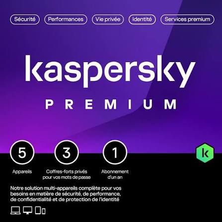 Kaspersky Premium Antivirus 5 Postes 1 An | Licence Officielle