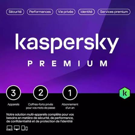 Kaspersky Premium Antivirus 3 Postes 1 An | Licence Officielle