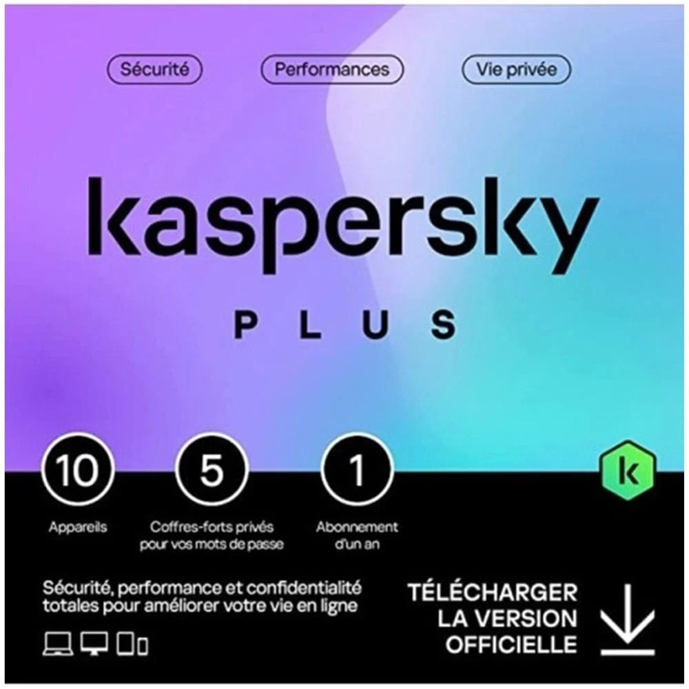 Kaspersky Plus Antivirus 10 Postes 1 An | Licence Officielle