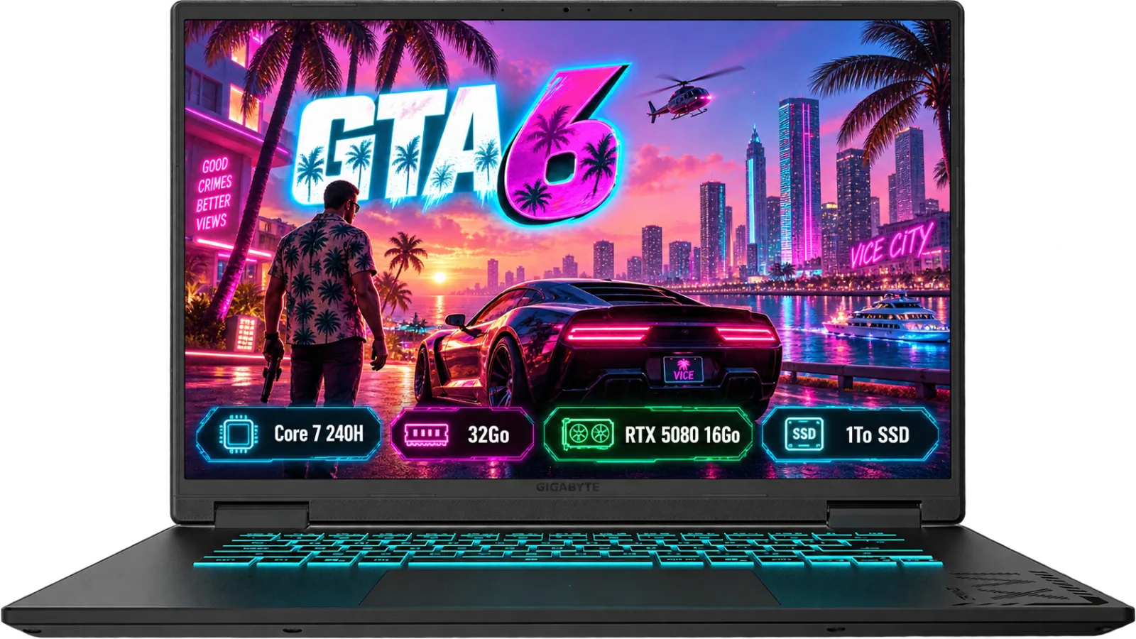 Gigabyte A16 PRO - Core 7 240H | 32Go | RTX 5080 16Go | 1To SSD