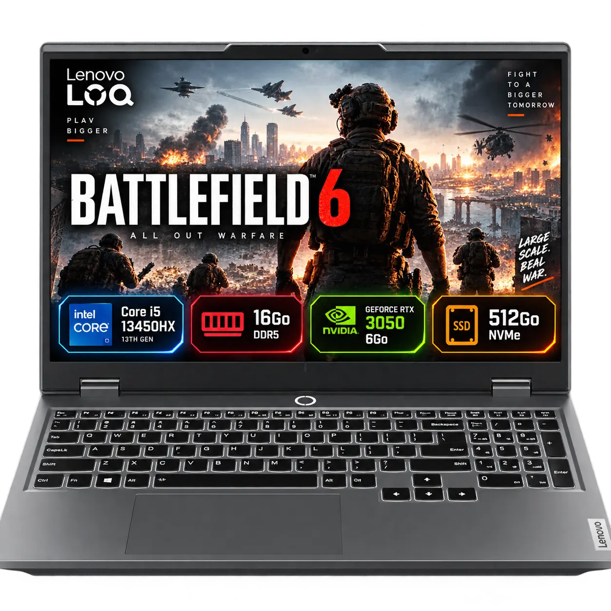 Lenovo LOQ 15IRX9 - Core i5-13450HX | 16Go | RTX 3050 6Go | 512Go SSD