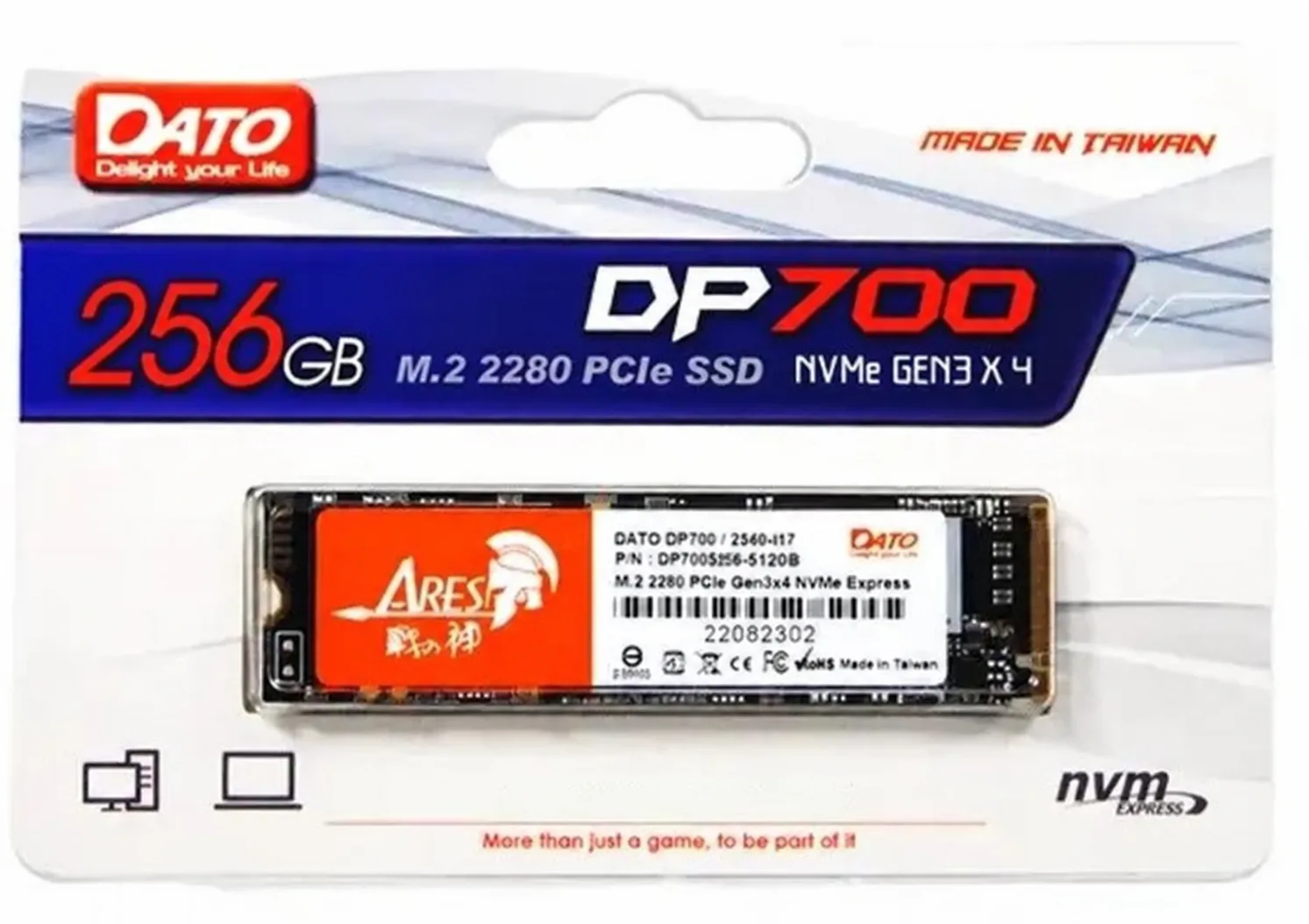 Dato DP700 NVMe 256Go | 1800Mo/s | NVMe Gaming
