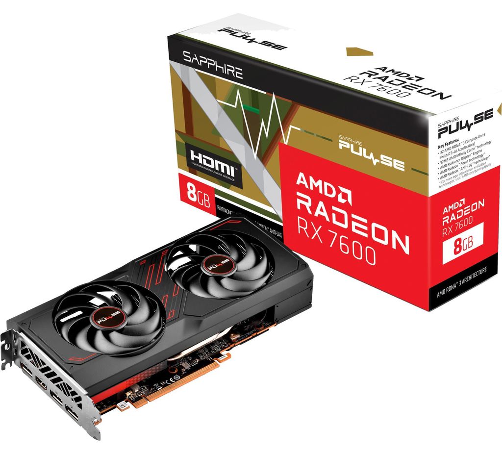Sapphire Pulse RX 7600 8Go OC | Gaming 1080p