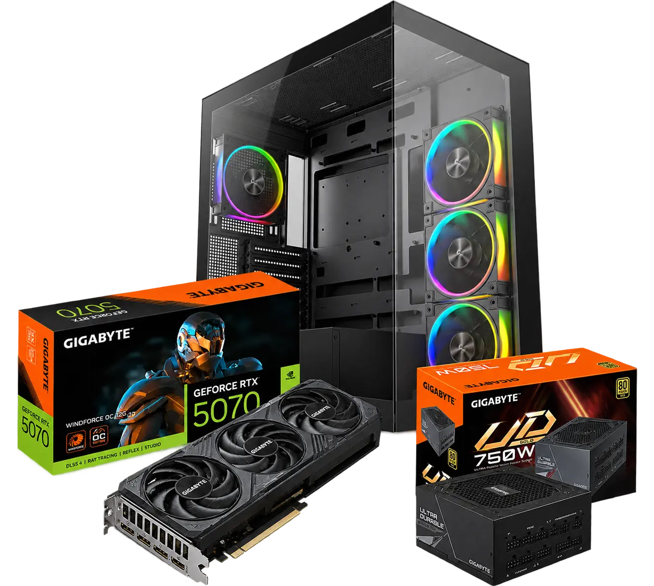 Pack Level Up RTX 5070 12 Go | 750 W 80+ Gold | Boîtier ATX