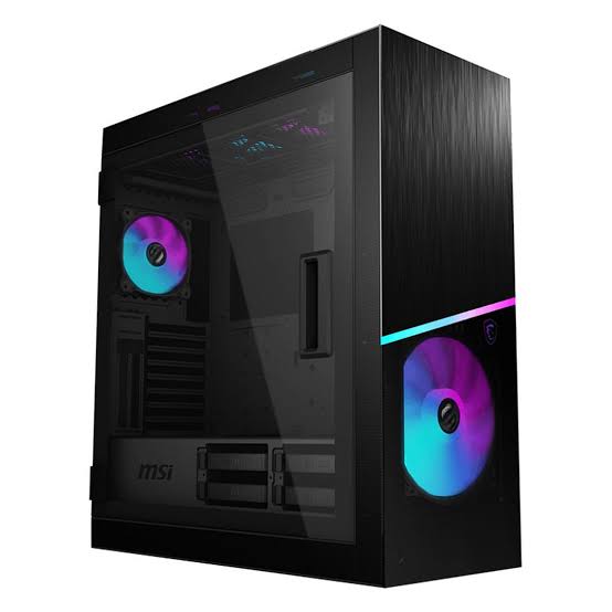 Boîtier PC MSI MPG SEKIRA 500X noir en aluminium brossé avec portes en verre trempé