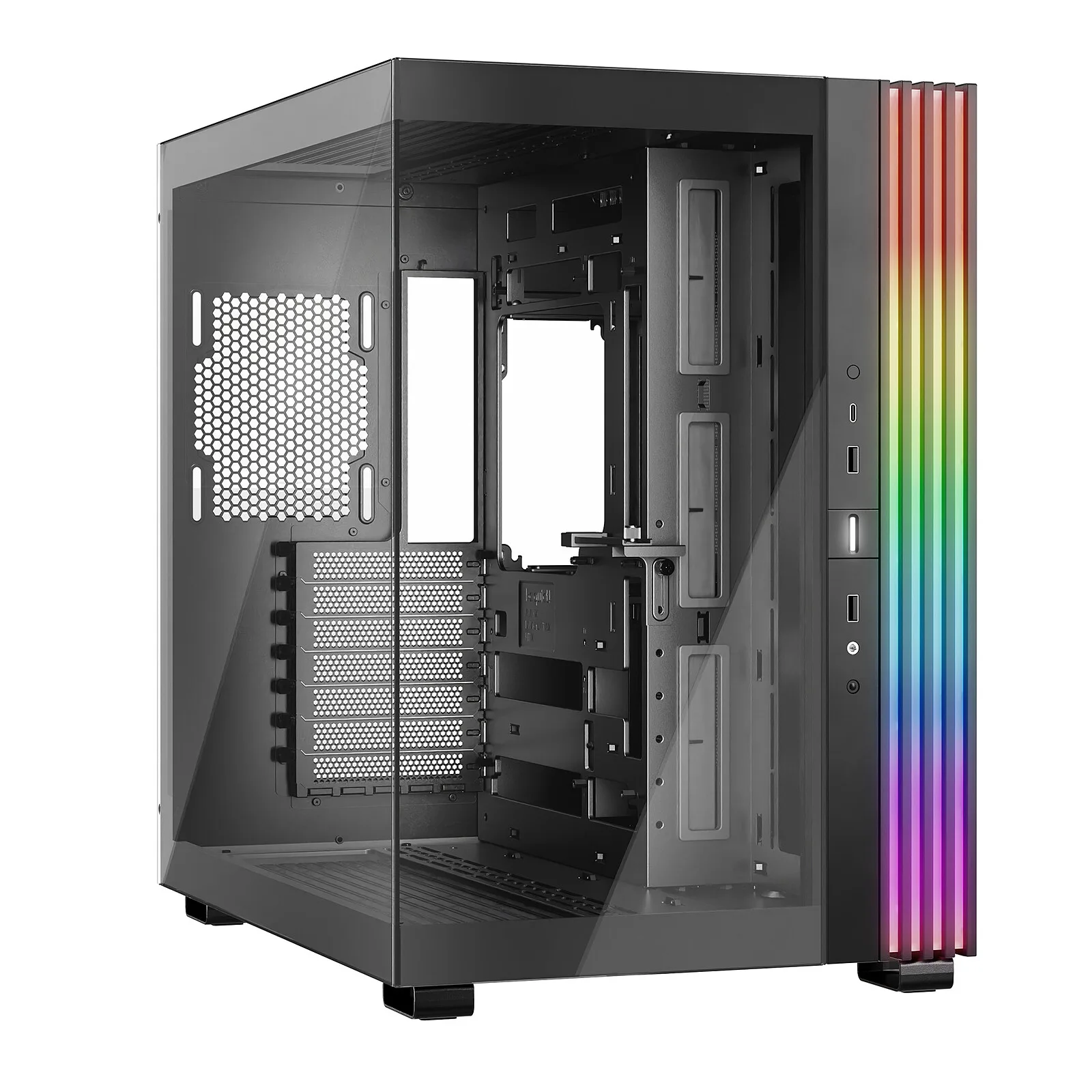 Boîtier PC be quiet! Light Base 600 DX noir en verre trempé avec bande ARGB allumée