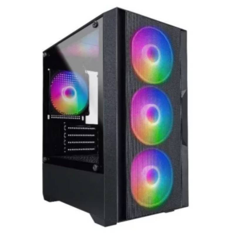 Boîtier PC Linkworld VC20M-9501 noir avec 4 ventilateurs ARGB