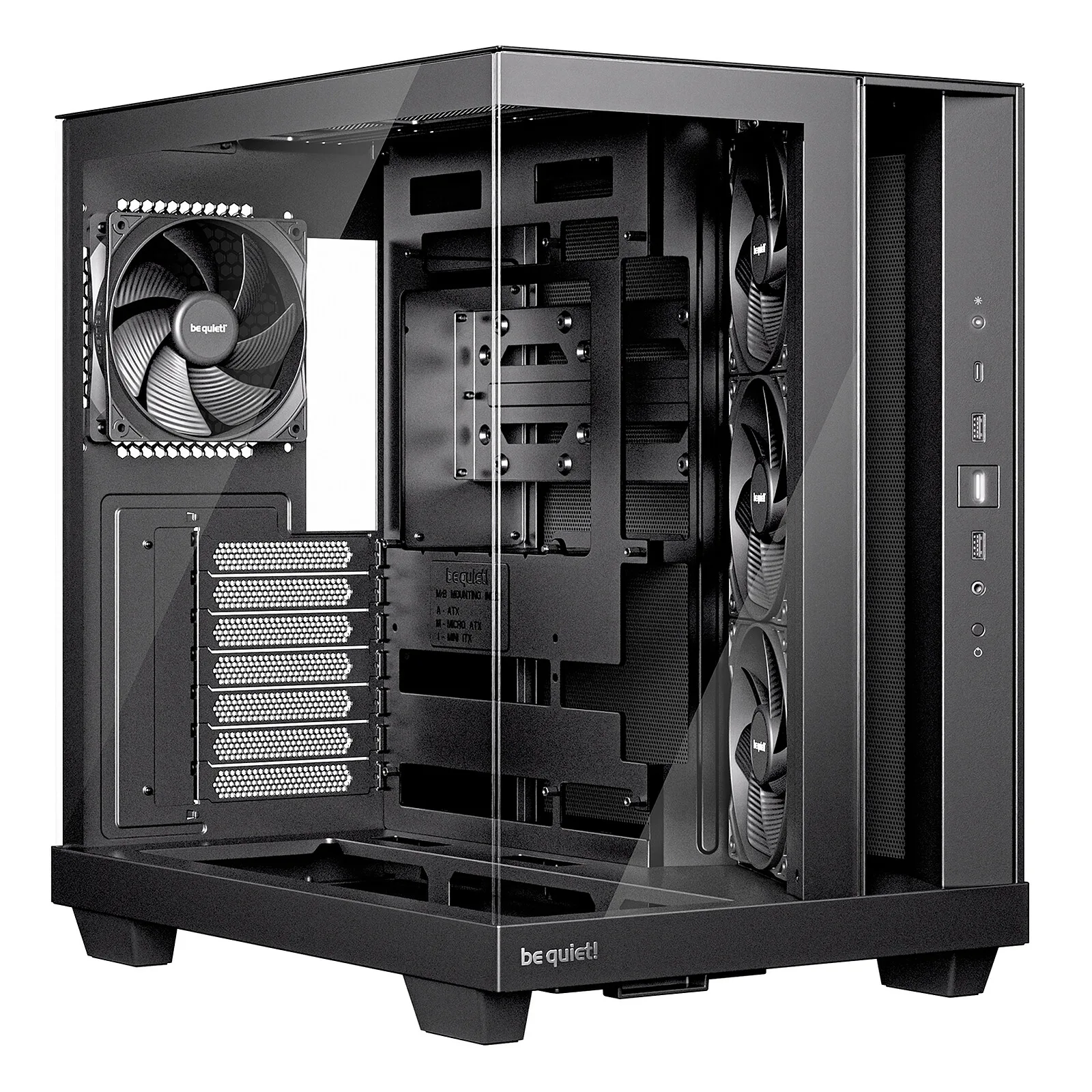 Boîtier PC be quiet! Light Base 500 noir avec façade et panneau latéral en verre trempé