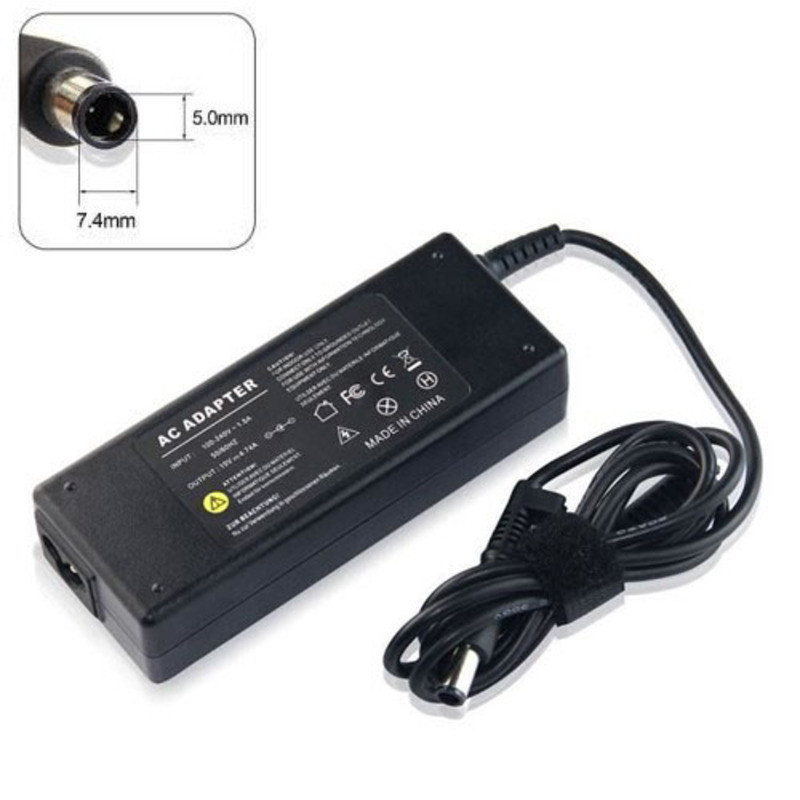 Chargeur compatible pour PC portable avec bloc, câble et embout rond