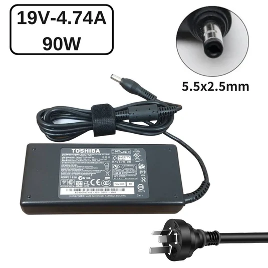 Chargeur compatible pour PC portable avec bloc, câble et embout rond