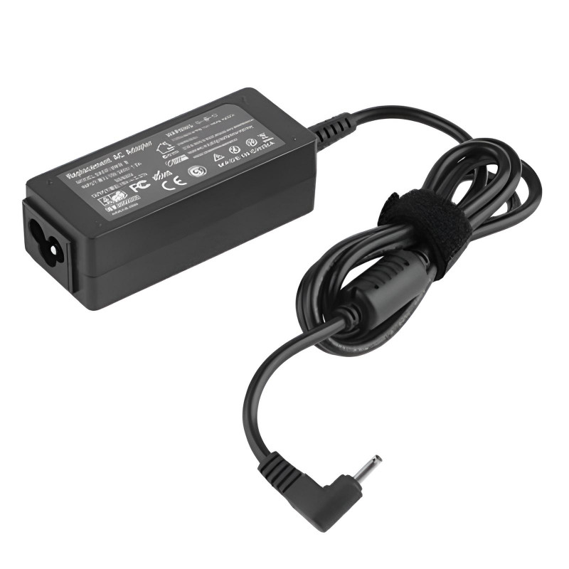 Chargeur compatible pour PC portable avec bloc, câble et embout rond