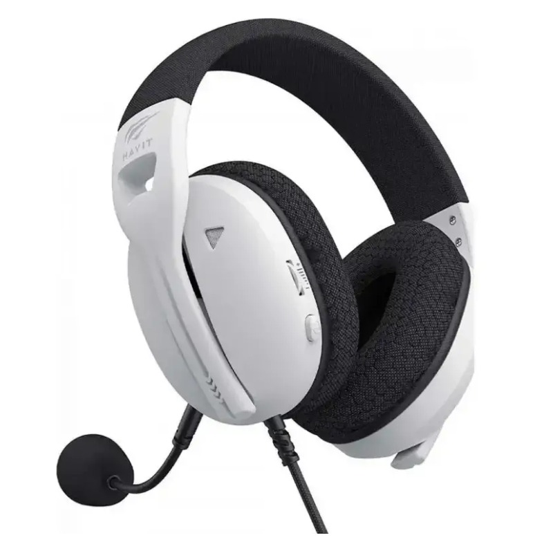 Casque gamer HAVIT Fuxi-H5D coloris blanc et noir, avec micro