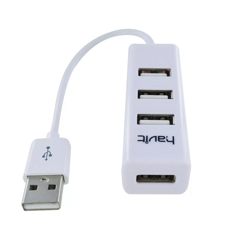 Hub USB 2.0 HAVIT HV-H18 blanc à 4 ports avec câble USB