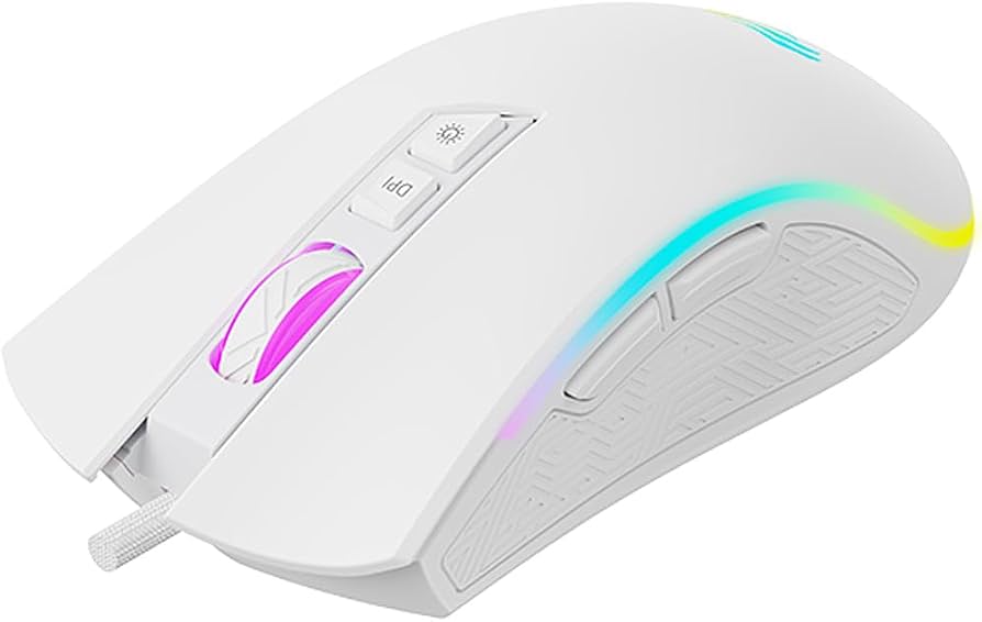 Souris gamer HAVIT MS1034 blanche avec éclairage RGB