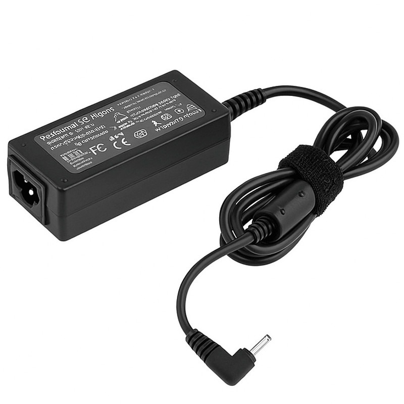 Chargeur compatible pour PC portable avec bloc, câble et embout rond