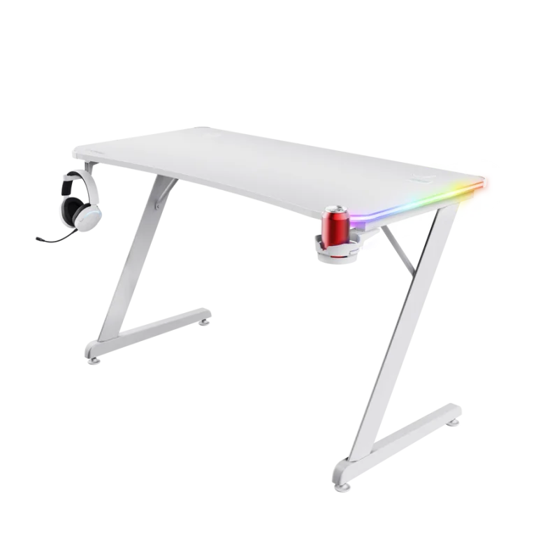 Trust GXT 709W Luminus Gaming Blanc | Bureau Gamer