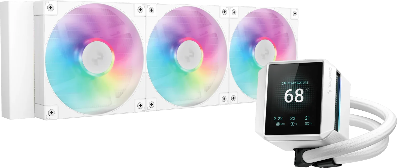 DeepCool MYSTIQUE 360 ARGB Blanc | AIO 360mm LCD | PC Gamer
