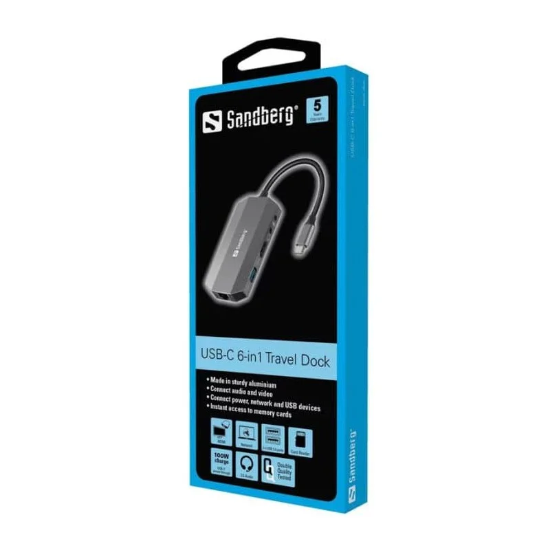 SANDBERG Dock USB-C 6IN1