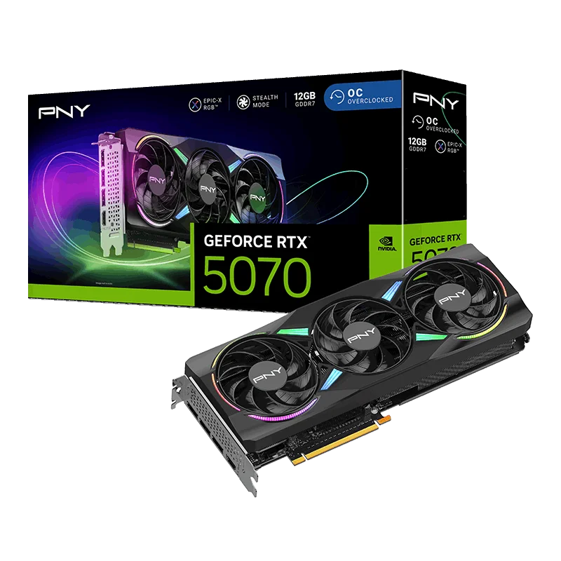 PNY RTX 5070 ARGB Triple Fan 12Go OC | RTX 1440p