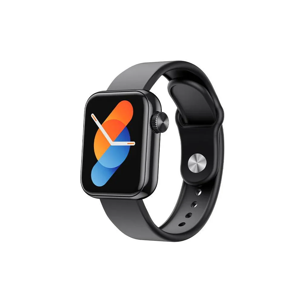 Montre connectée HAVIT M9062 noire, vue de face avec l'écran allumé