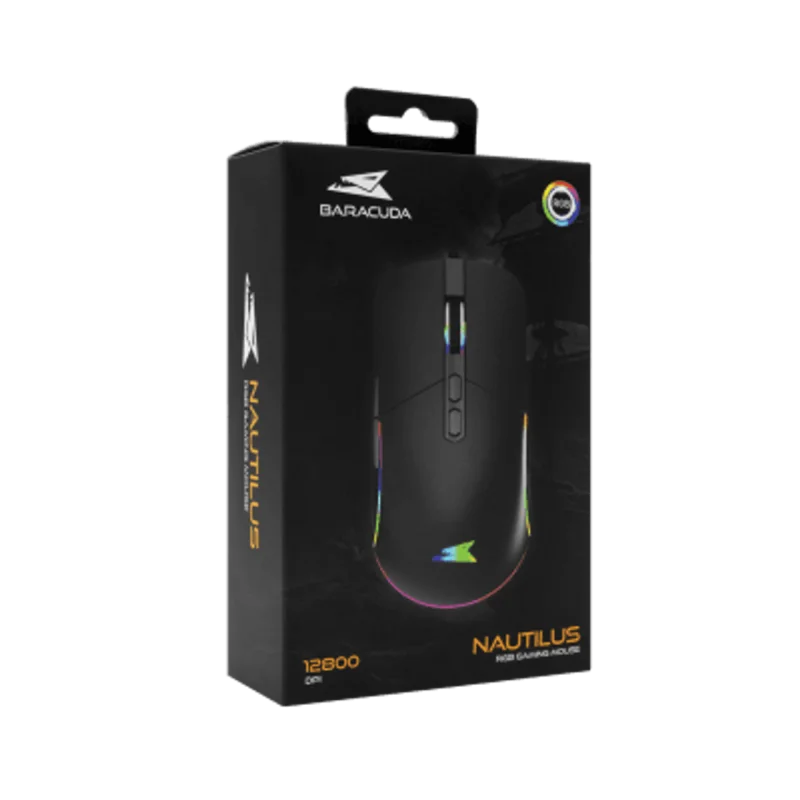 Baracuda Nautilus Noir | Filaire | 12800 DPI | RGB | Pro Gaming