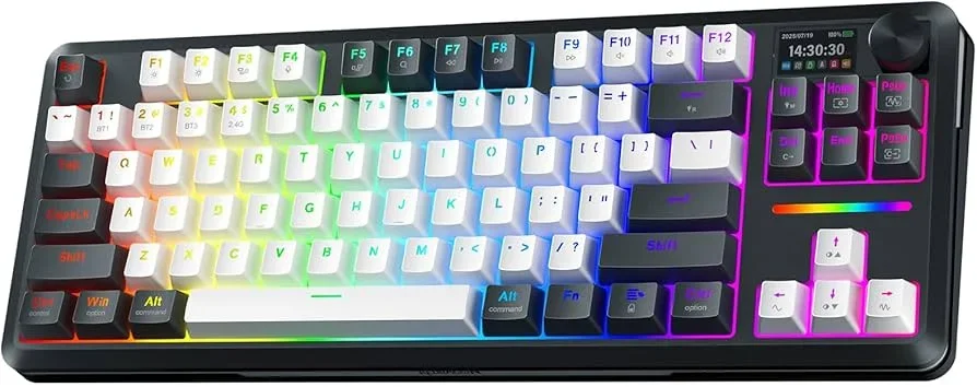 Redragon Wildslash LCD Pro K746 | 75% | Blanc | Sans-fil