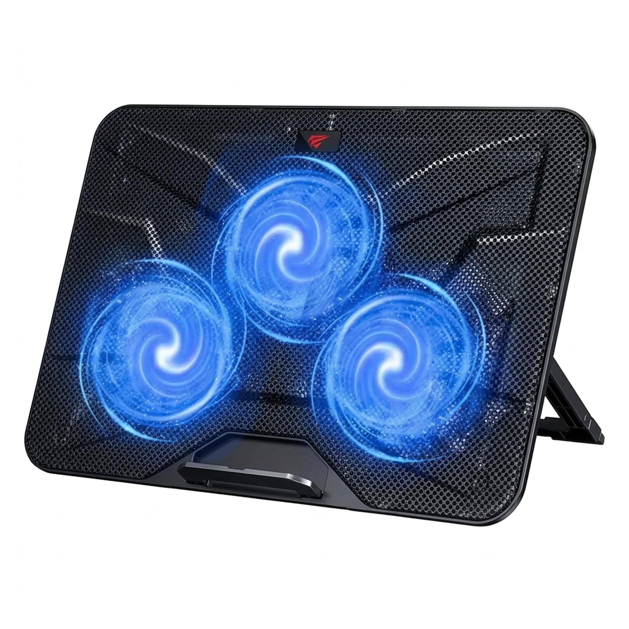 Refroidisseur gamer pour PC portable HAVIT HV-F2067 noir avec trois ventilateurs bleus