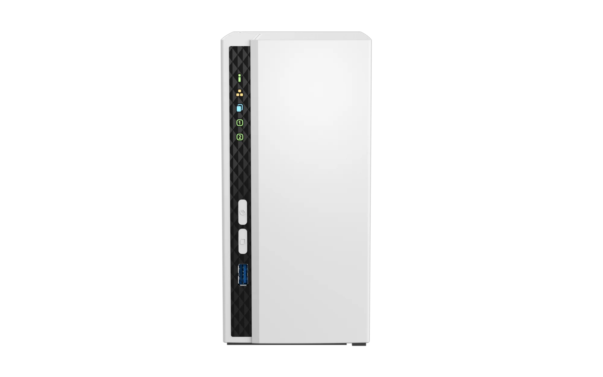 Serveur NAS QNAP TS-233 à 2 baies vu de face, vendu sans disque