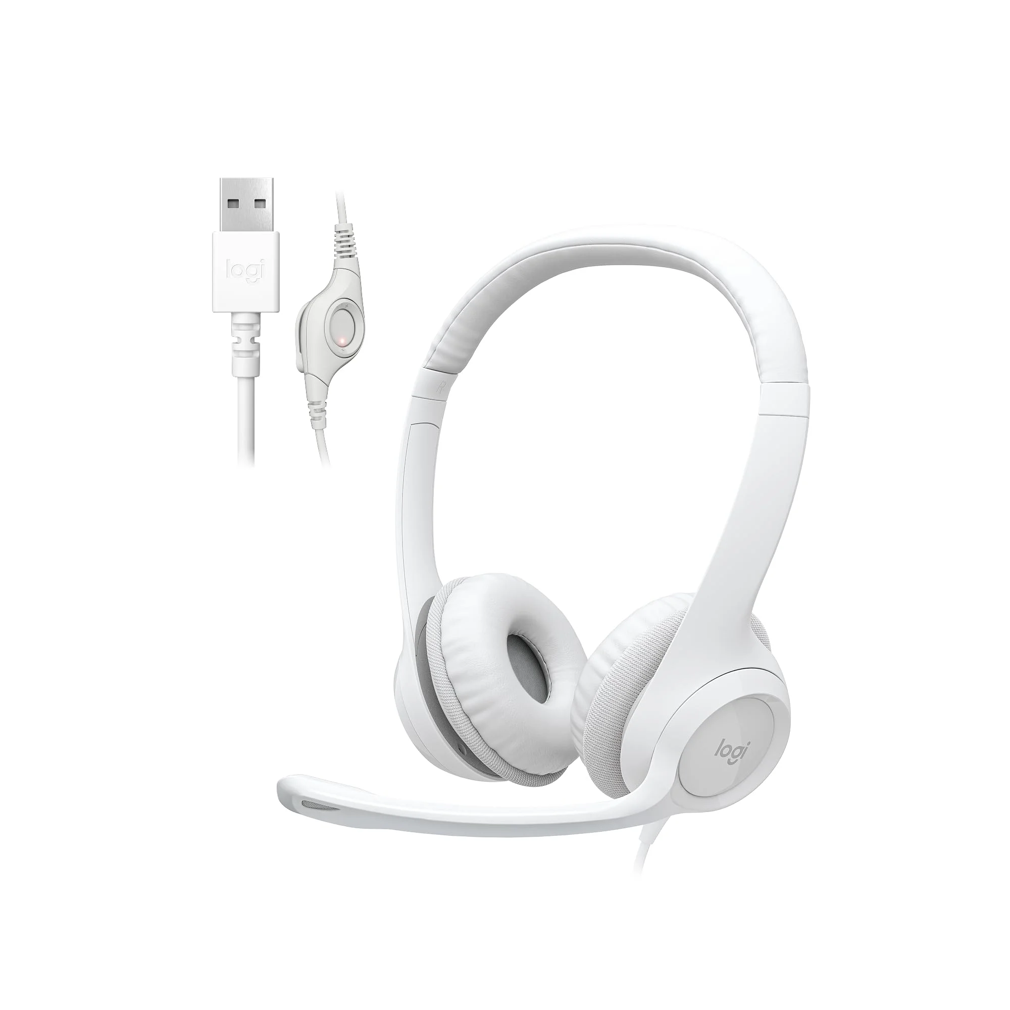 Logitech H390 | USB Filaire | Blanc Cassé | Bureau