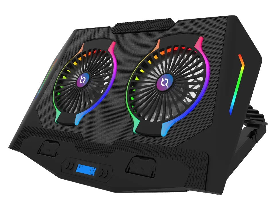 AQIRYS Pluto | Refroidisseur PC portable 17" | 2 ventilateurs RGB