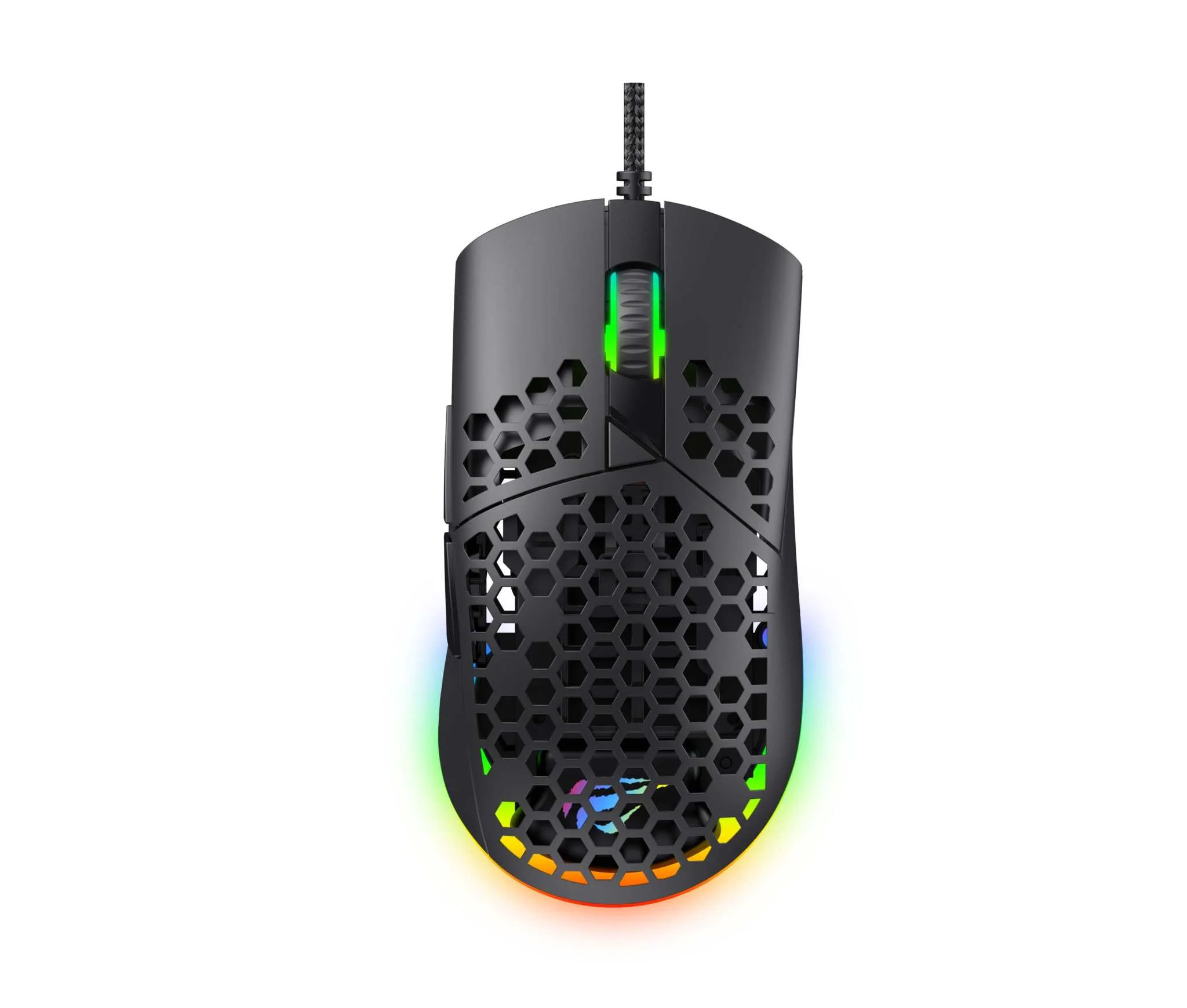 Souris gamer HAVIT MS1036 noire avec coque en nid d'abeille et éclairage RGB
