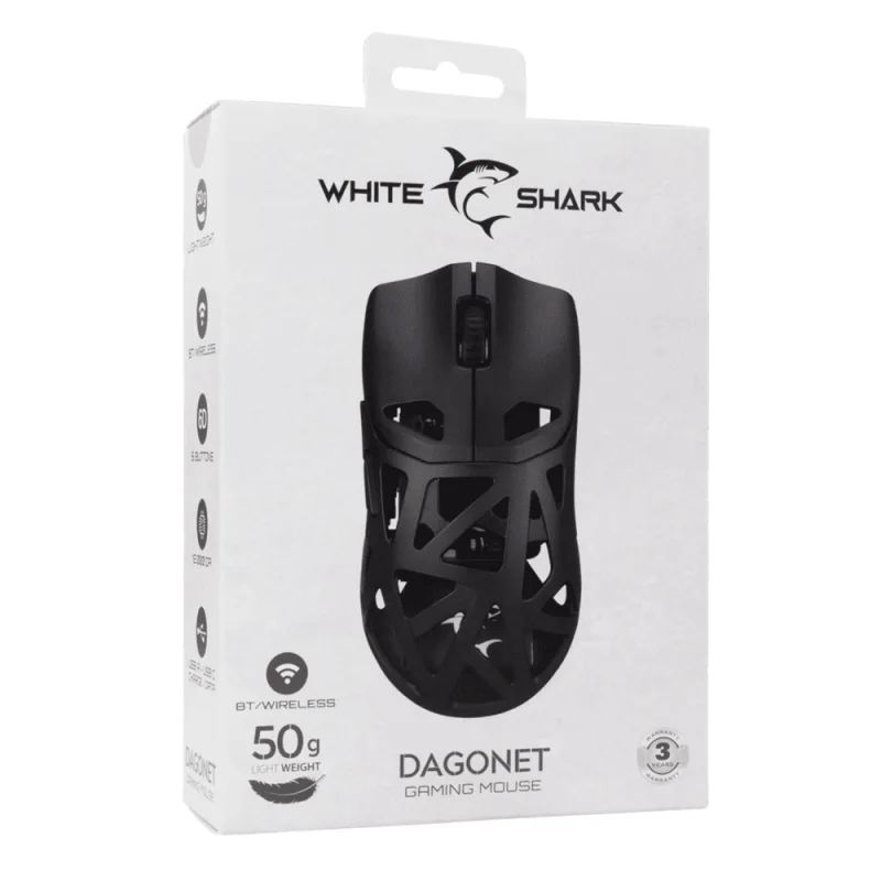 White Shark Dagonet WGM-5019 Noir | Triple Mode | 24000 DPI | Pro G...