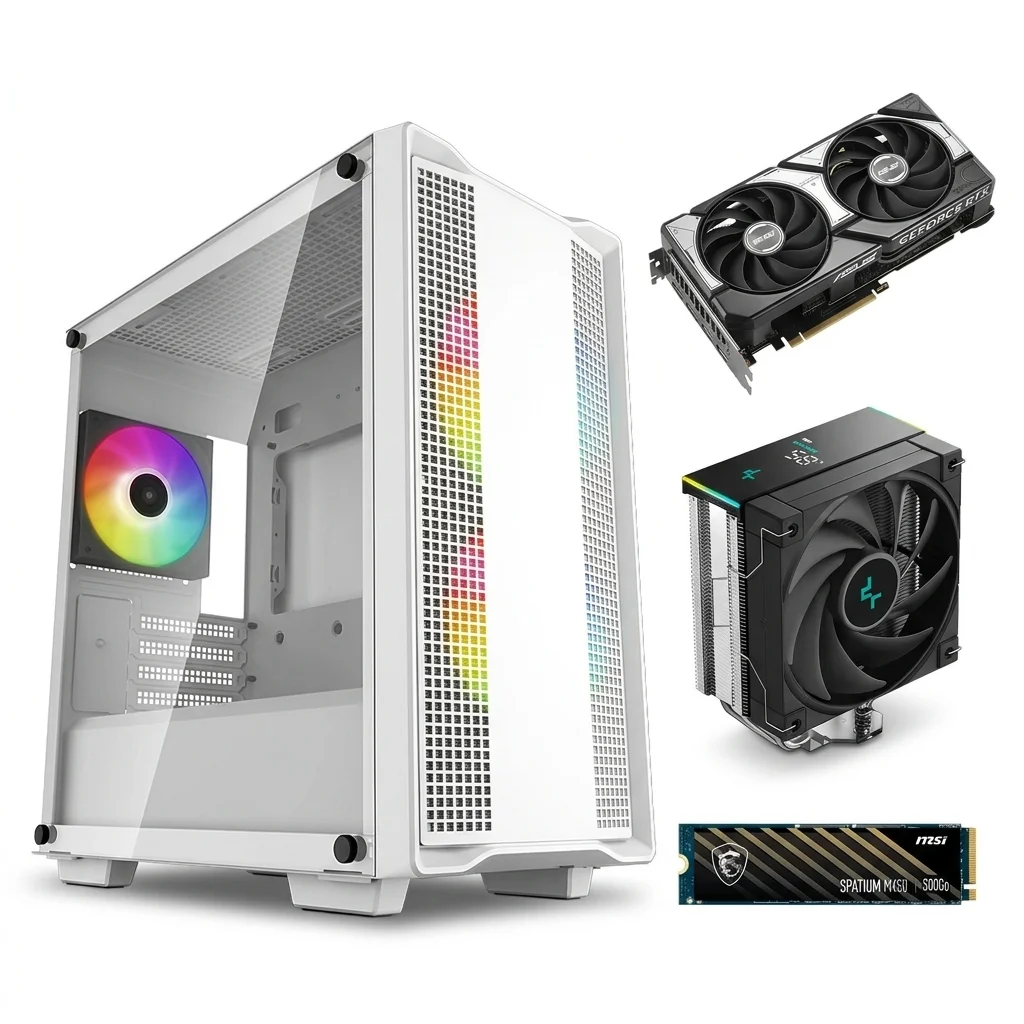 SKYMIL Level Up RTX 5060 Ti 16Go | 512Go NVMe | Blanc | Performance...