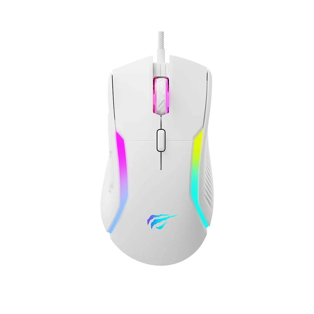 Souris gamer HAVIT MS1033 blanche avec éclairage RGB
