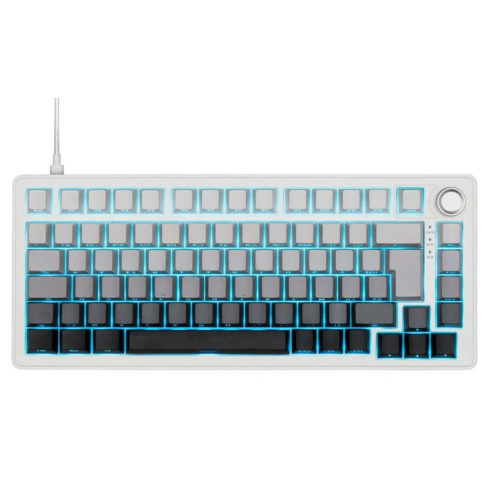 G-Lab KEYZ Elite 300 | 75 % sans fil | Gravure latérale | Gris/Blanc