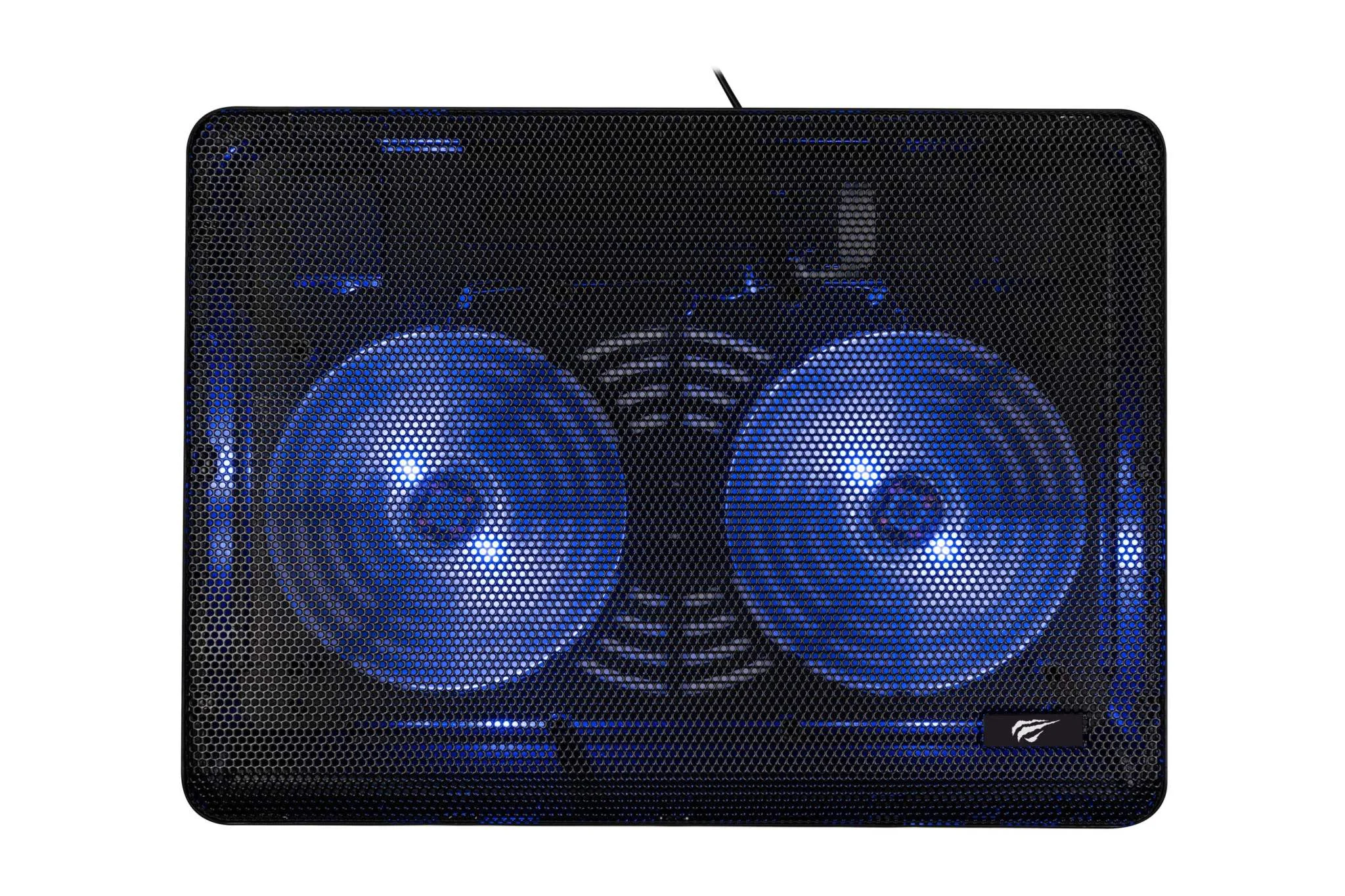 Refroidisseur pour PC portable HAVIT HV-F2035 noir avec grille métallique et deux ventilateurs