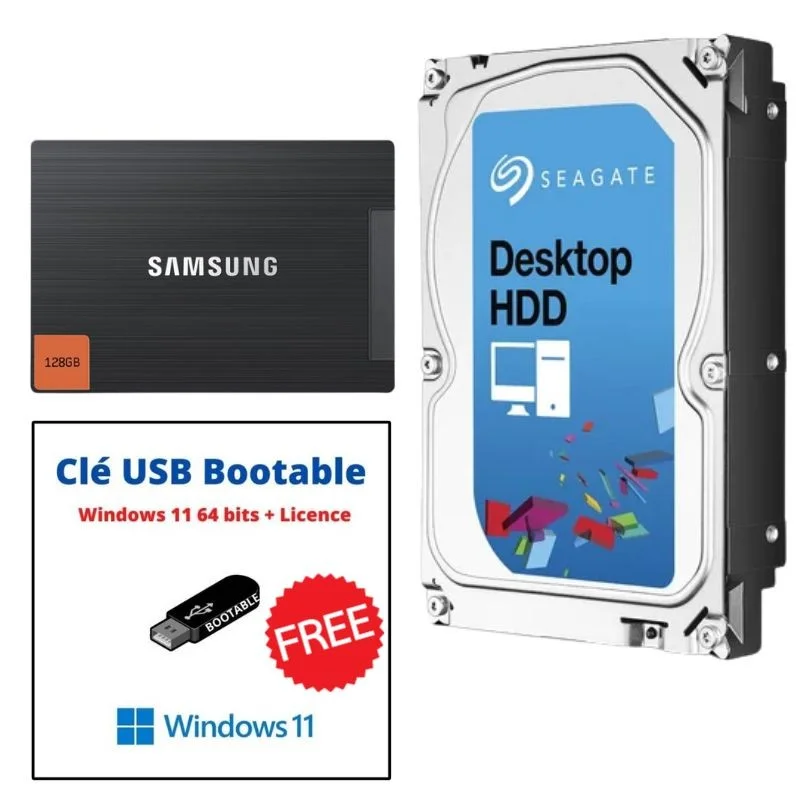 SKYMIL Pack SSD SATA 1To + HDD 1To | Backup Gaming