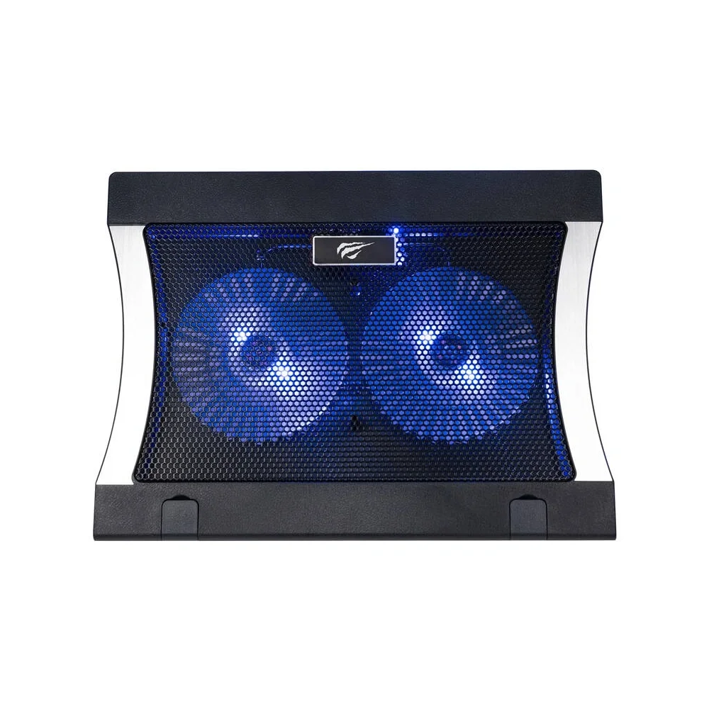 Refroidisseur pour PC portable HAVIT HV-F2051 noir avec grille métallique et deux ventilateurs