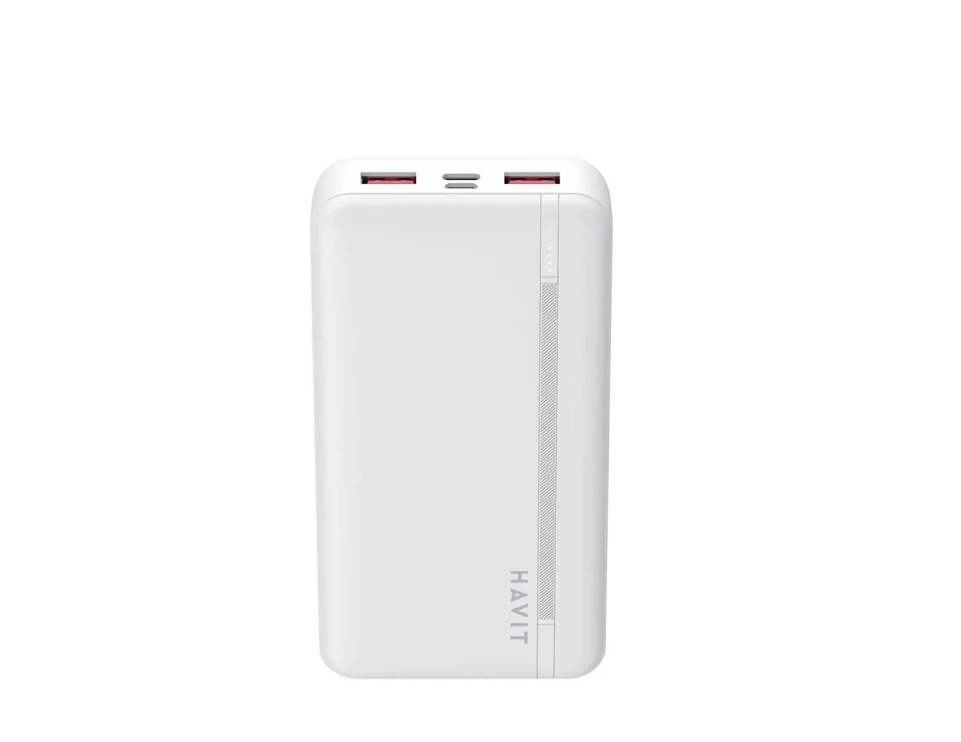 Batterie externe HAVIT PB92 blanche de 20 000 mAh avec ports USB-C et USB-A