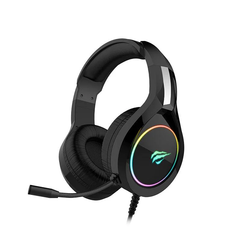 Casque gamer HAVIT H2232d noir avec micro et éclairage RGB sur les écouteurs