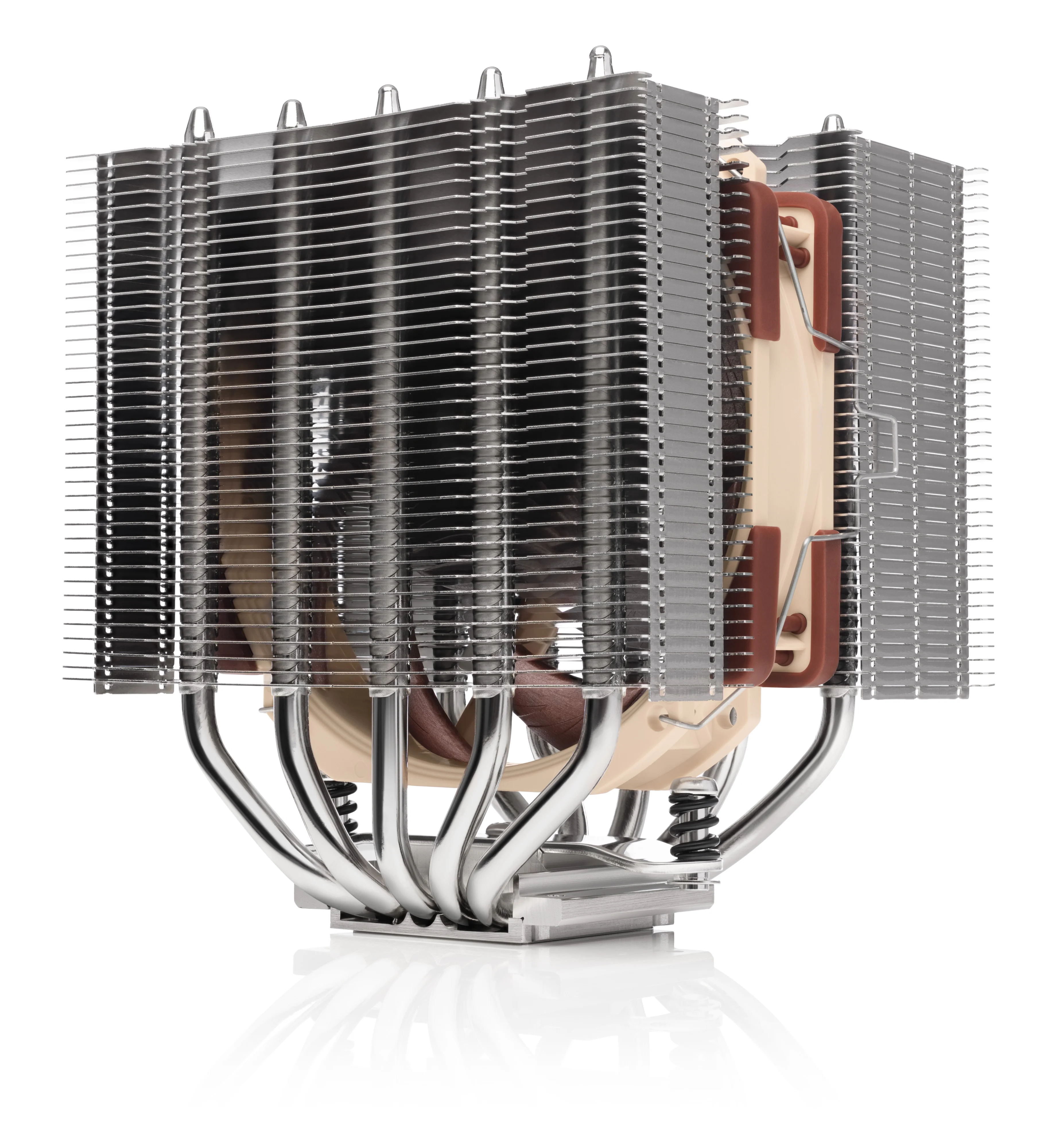 Ventirad processeur Noctua NH-D12L double tour à profil bas avec ventilateur NF-A12x25r marron et beige