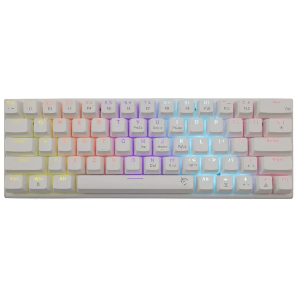WHITE SHARK WAKIZASHI | Compact | Blue Switch | Blanc | Filaire