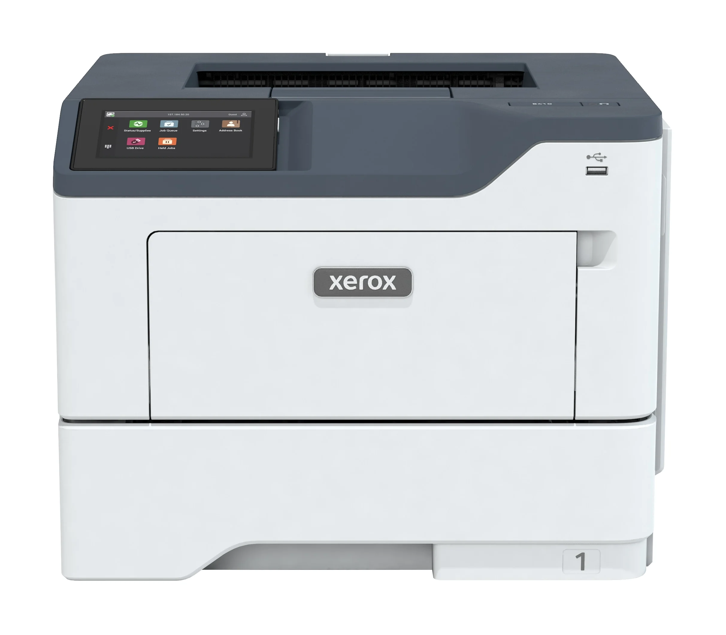 Imprimante laser monochrome Xerox B410, vue de face