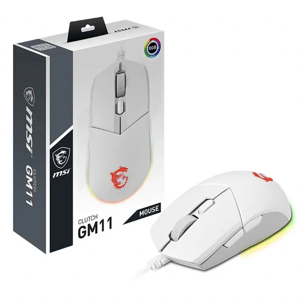 MSI Clutch GM11 Blanc | Filaire | 5000 DPI | RGB | Gamer