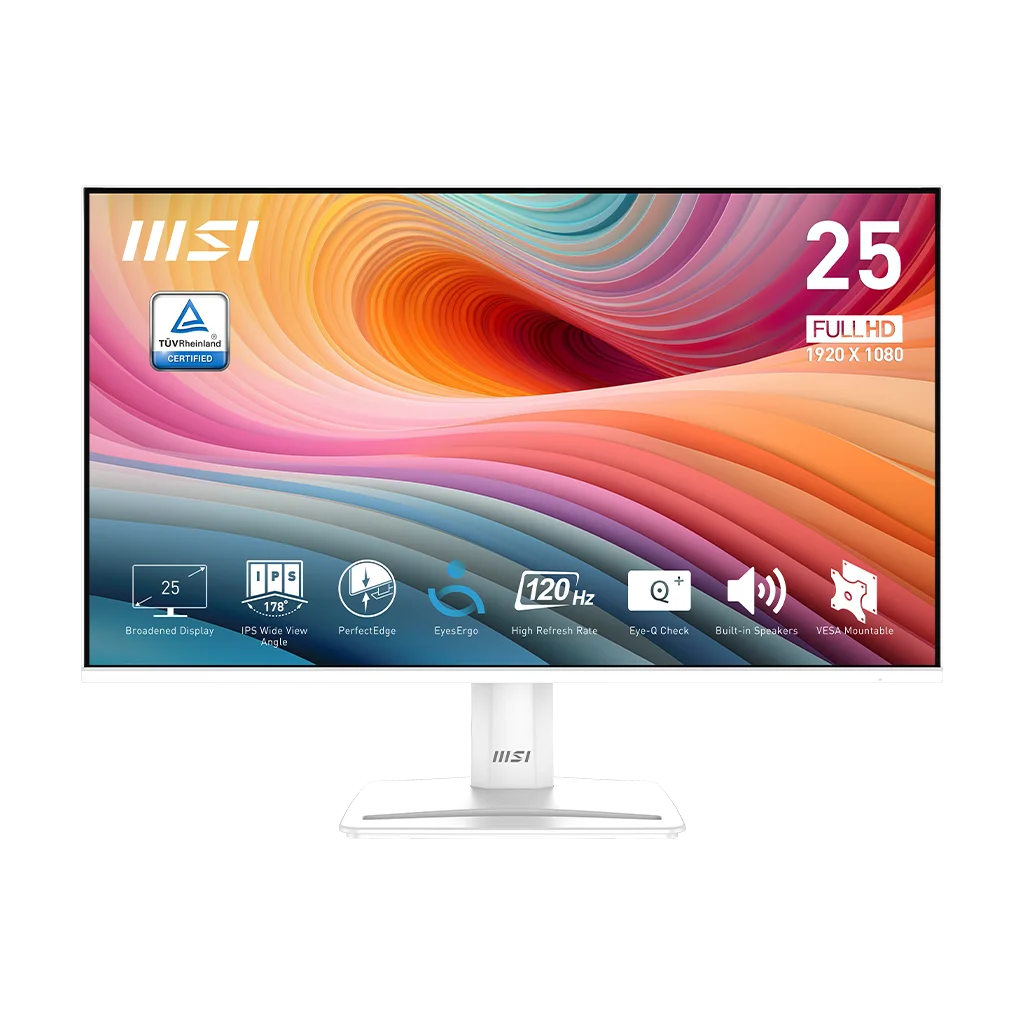MSI PRO MP251WE2 24.5" FHD Blanc | 120Hz IPS | Multimédia