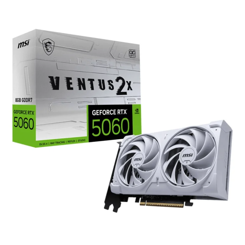 MSI RTX 5060 Ventus 2X OC 8Go GDDR7 Blanc | Gaming 1080p